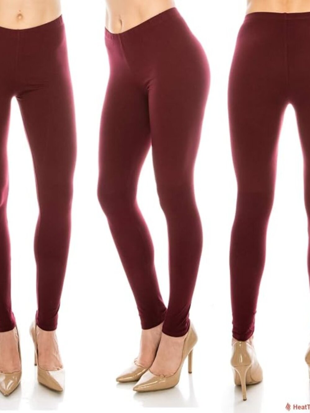 Eevee Brand Womens Full Length Leggings Solid Burgundy 3x-5x New in Package